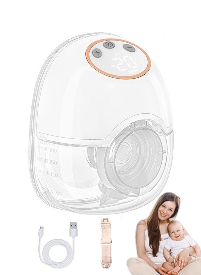 Breast Pump, Wireless Electric Portable Breast Pump with 4 Modes & 12 Levels, Wearable & Hands-free, All-in-One Painless Breastfeeding Breast Pump, LED Display, 24mm Diameter shield, 6oz/180ml, 1 Pack