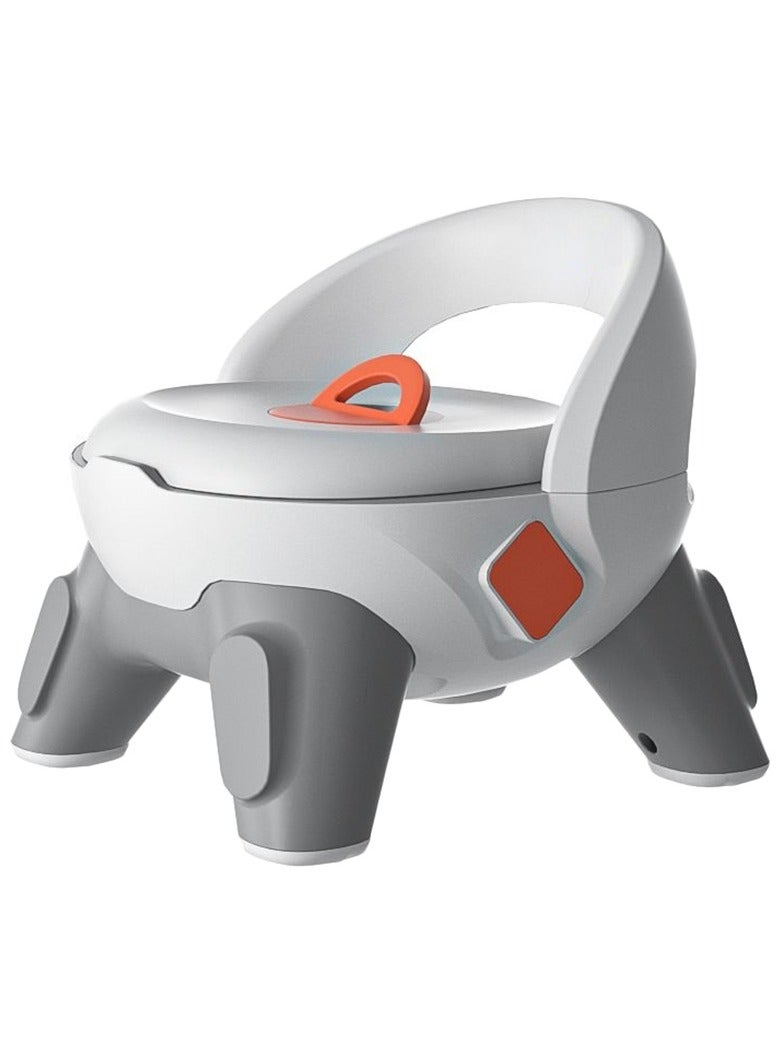 Baby Potty Chair - Comfortable and Portable Toddler Toilet Seat with Lid, Easy to Clean, Lightweight, Ideal for Travel and Home Use, Grey