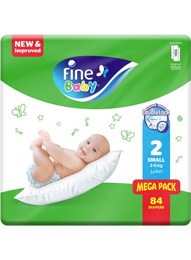 Baby Diapers Size 2 (3-6Kg) Medium, 84 Count  With The New Double Lock Leak Barriers