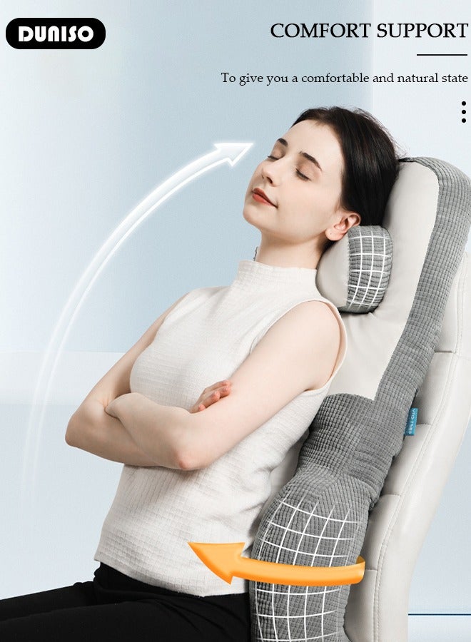 Lumbar Support Pillow for Office Chair, Ergonomic Back Cushion for Pain Relief & Improve Sitting Posture, Back & Neck Support with Portable Design,Adjustable Straps Pillow for Office Chair, Wheelchair, Desk Chair, Computer Chair, Gaming Chair