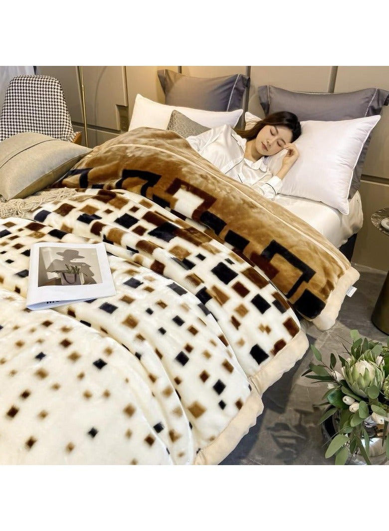 COMFY SUPER LUXURIOUS SOFT KING SIZE WINTER KOREAN STYLE BLANKET BEIGE