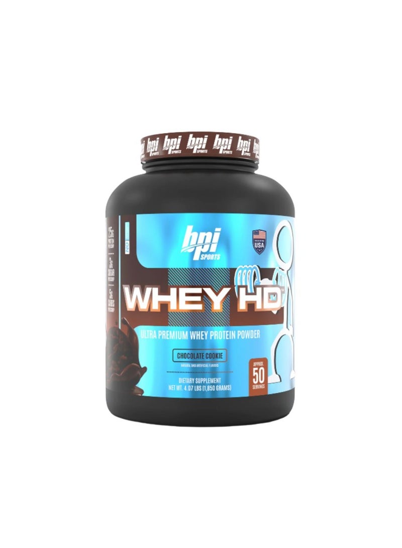 BPI SPORTS Whey HD Ultra Premium Protein 50 Servings Chocolate Cookie 1900 G