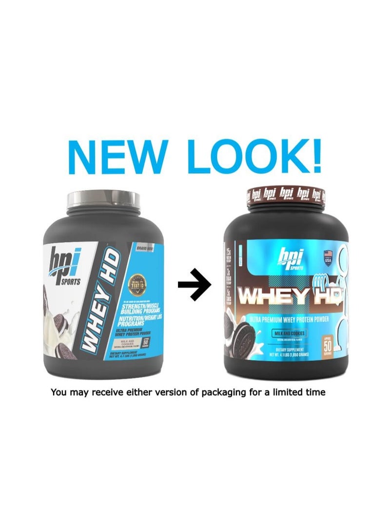 BPI SPORTS Whey HD Ultra Premium Protein 50 Servings Chocolate Cookie 1900 G