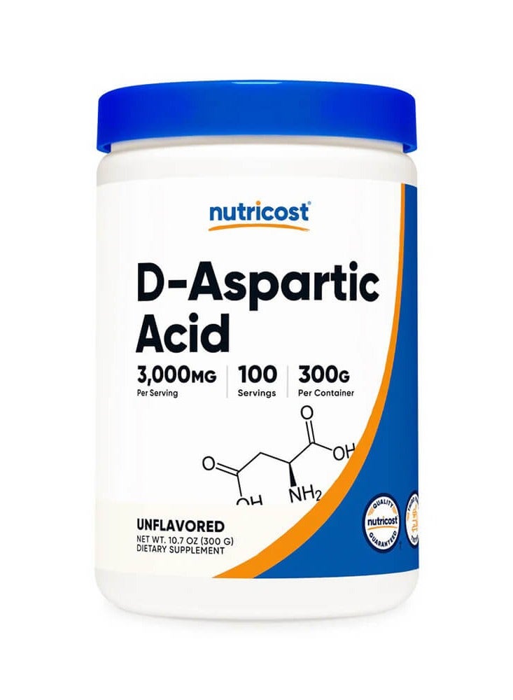 Nutricost D-Aspartic Acid 3000mg 100 Servings 300g