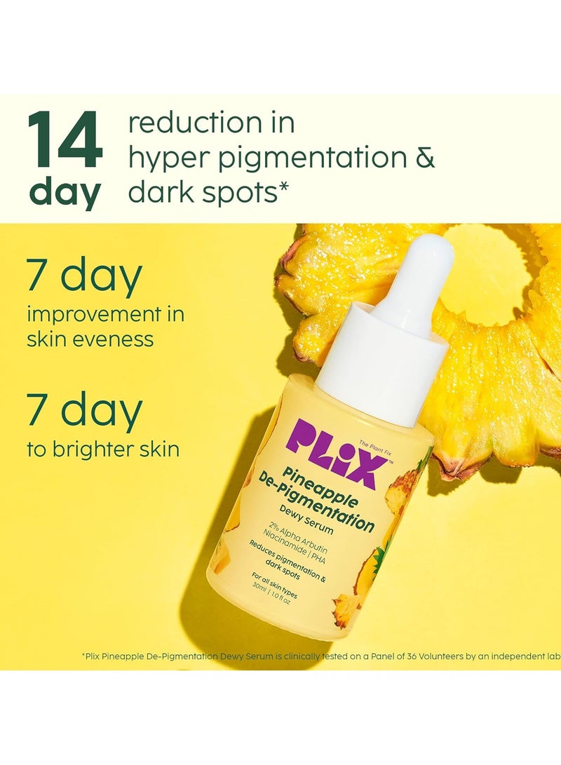 Pineapple De Pigmentation Regime with Pineapple Exfoliation Fruity Toner Pineapple Juicy Cleanser Pineapple Depigmentation Dewy Serum and Smoothie Moisturizer