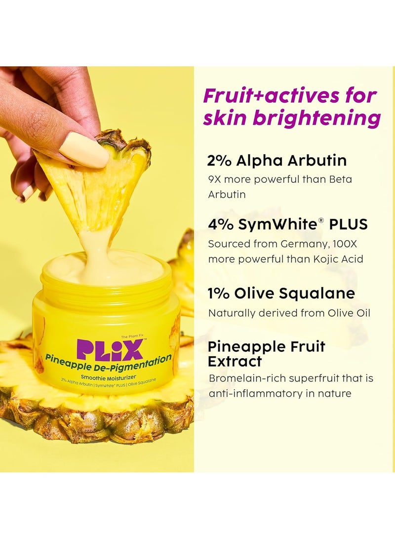 Pineapple De Pigmentation Regime with Pineapple Exfoliation Fruity Toner Pineapple Juicy Cleanser Pineapple Depigmentation Dewy Serum and Smoothie Moisturizer