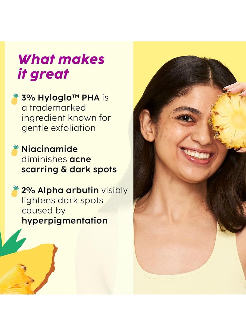 Pineapple De Pigmentation Regime with Pineapple Exfoliation Fruity Toner Pineapple Juicy Cleanser Pineapple Depigmentation Dewy Serum and Smoothie Moisturizer