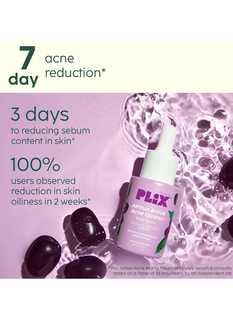 Jamun Active Acne Range With Cleanser 2 percent Salicylic Acid Serum Smoothie Moisturizer and Toner Reduces Active Acne Detoxifies The Skin  Soothes Redness All Skin Types