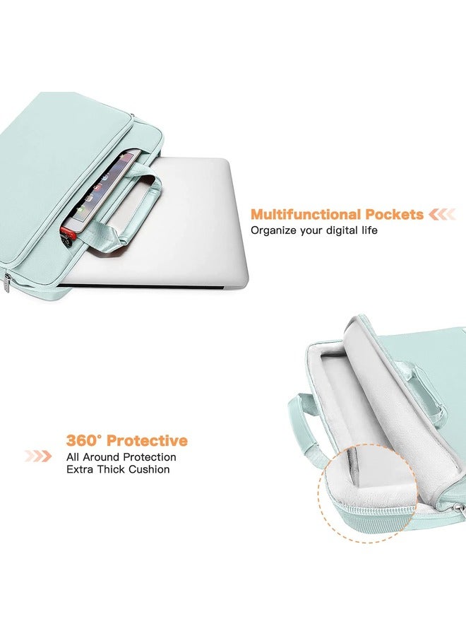 Protective 13-Inch Laptop Shoulder Bag with Strap | Light Mint Green