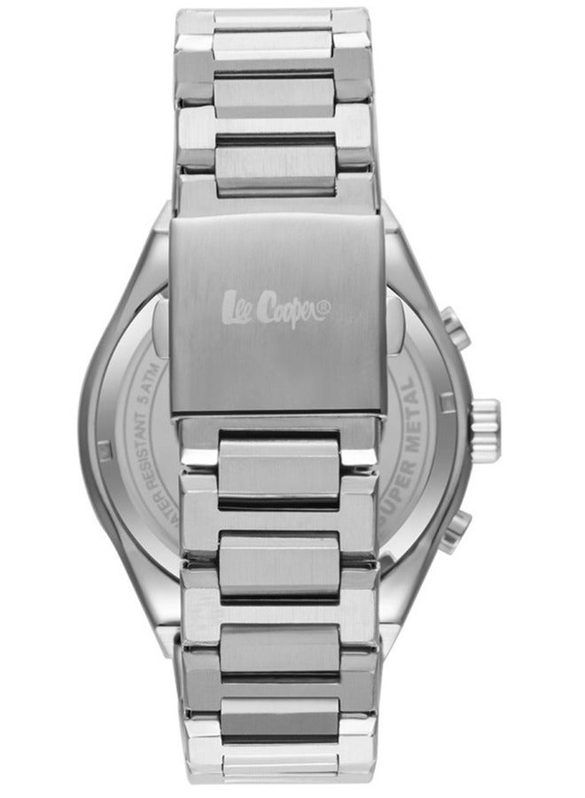 Lee Cooper Men's Watch, Multi Function Display and Metal Strap - LC08026.390, Silver