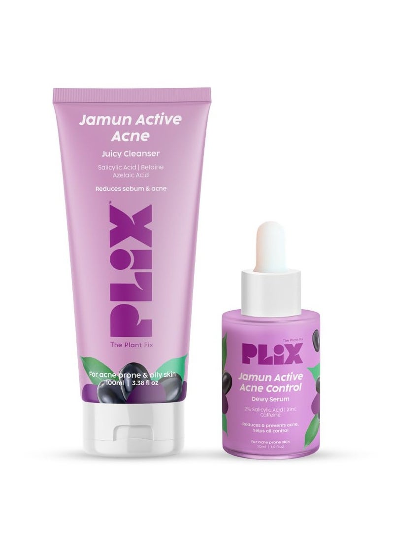 Jamun Face Wash and Active Acne Serum Combo 100ML 30ML For Active Acne and Oil Control For Breakouts Oily and Acne Prone Skin Women and Men