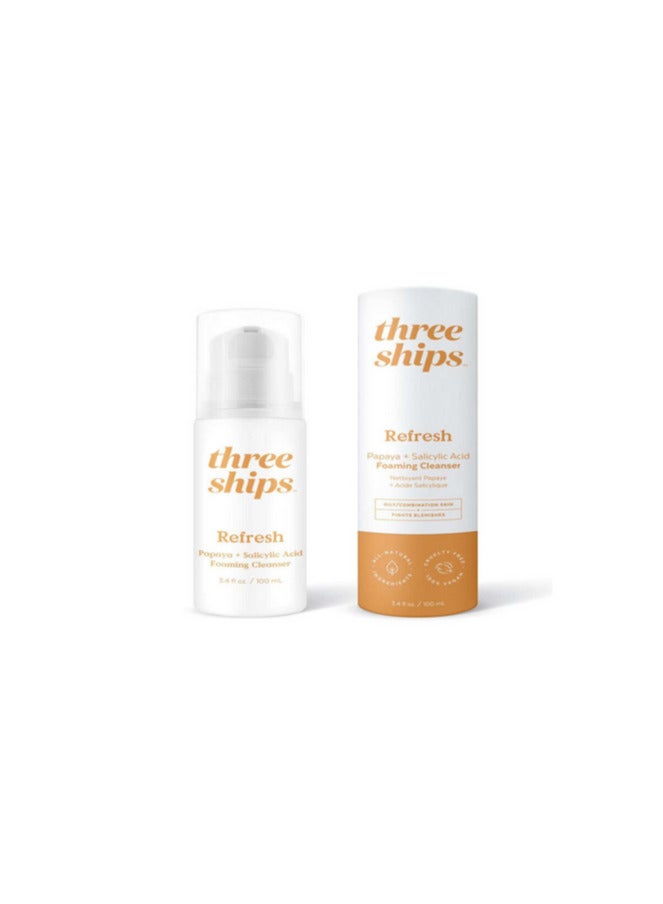 Three Ships Refresh Papaya plus Salicylic Acid Cleanser 100g Face Wash