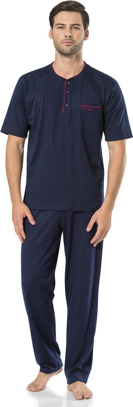 Men's Short Sleeve Combed Cotton Pajamas