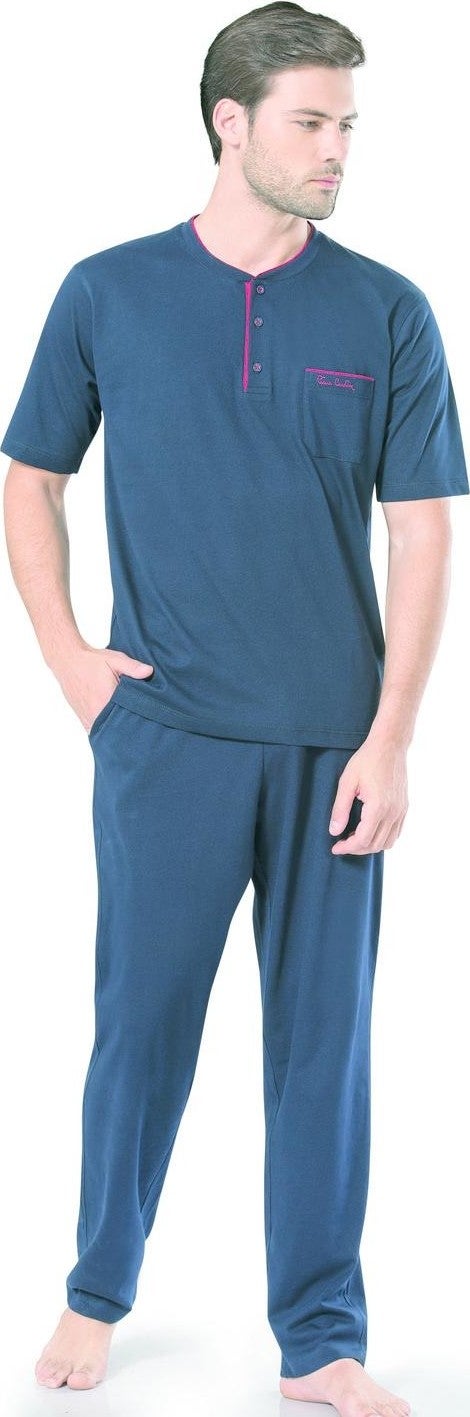 Men's Short Sleeve Combed Cotton Pajamas