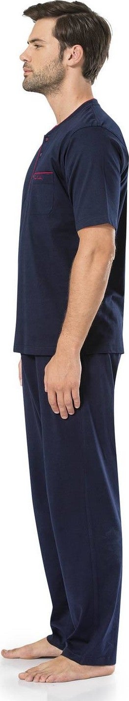 Men's Short Sleeve Combed Cotton Pajamas