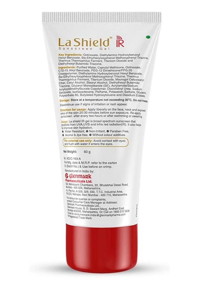 La Shield IR SPF 30 PA +++ Mineral Sunscreen Gel | UVA & UVB + Infrared Protection | Oil free | No white cast | Broad spectrum | Next Gen Protection For All Skin types - (60 grams)