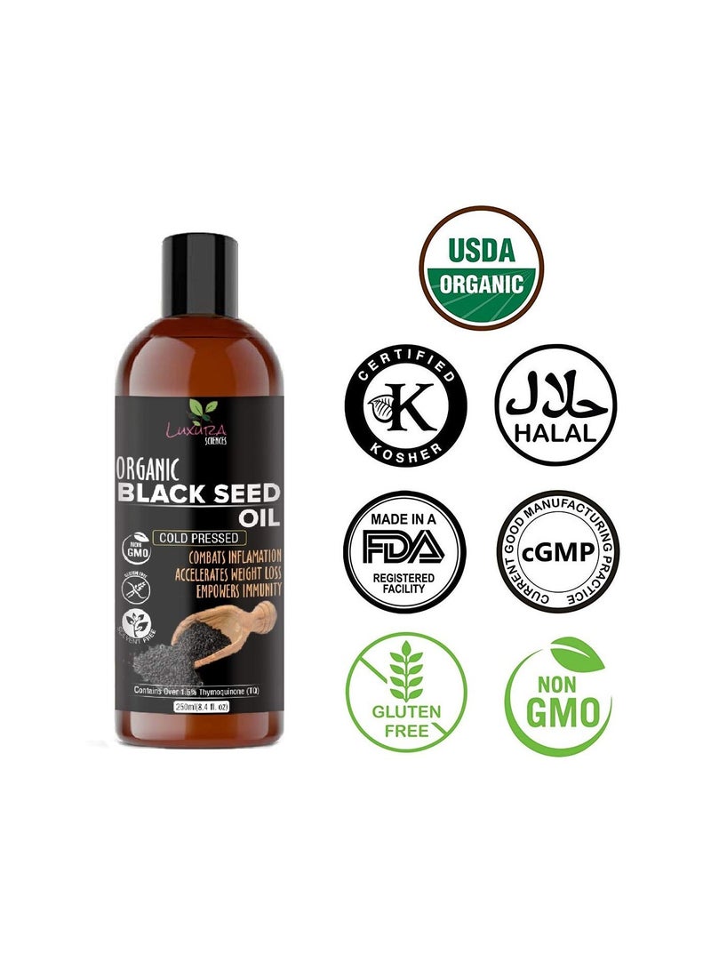 Luxura Sciences Black Seed Oil, Kalonji Oil For Hair, Cold Pressed : 250 ML.