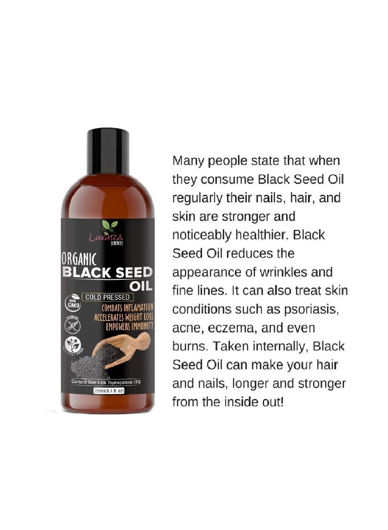 Luxura Sciences Black Seed Oil, Kalonji Oil For Hair, Cold Pressed : 250 ML.