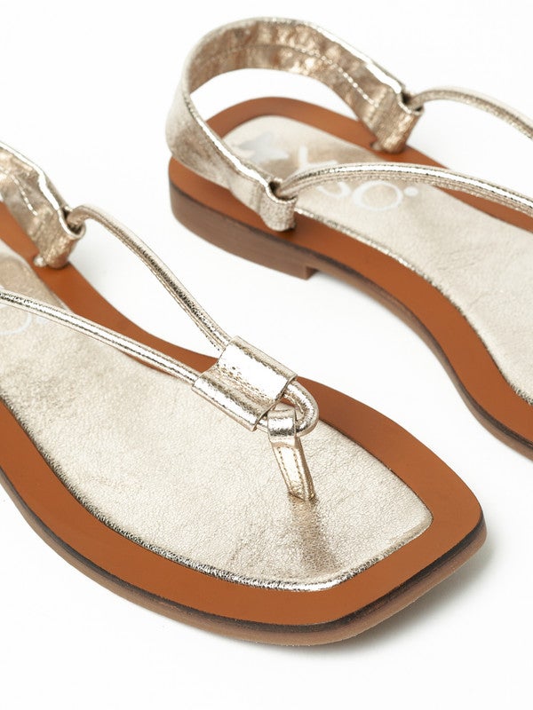 Y.SO Ladies Flat Sandals With Back Strap Rose Gold | Made In India