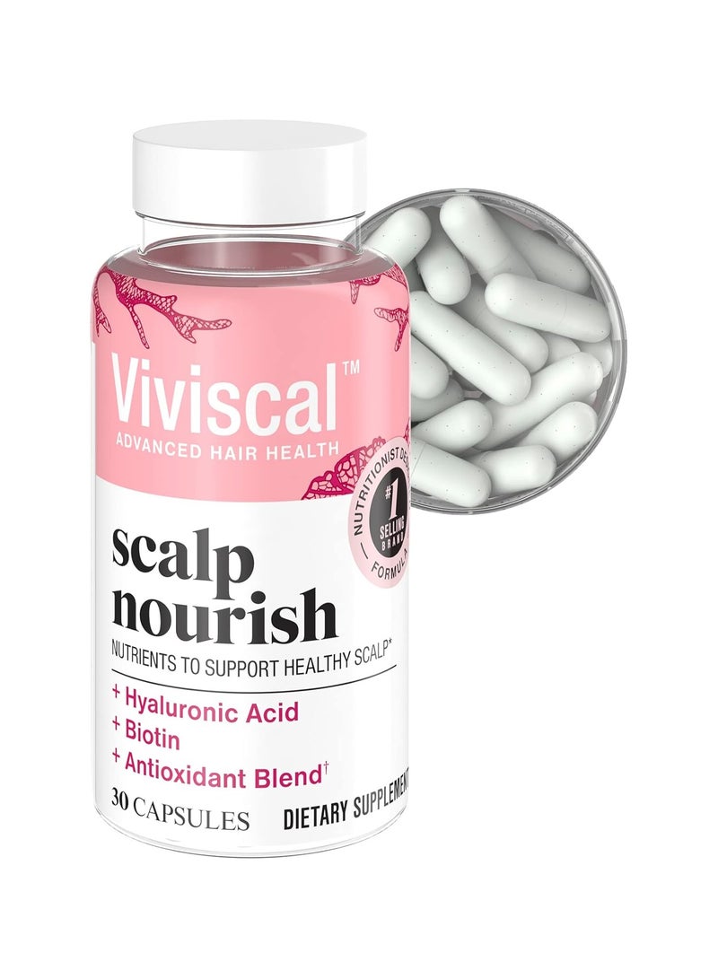 Viviscal Scalp Nourish Supplement, Blend of Nutrients for Scalp Health & Hair Follicles, Fortify Hair's Natural Beauty, Foundation for Healthy Hair Growth Vitamins, 30ct - 1 Month