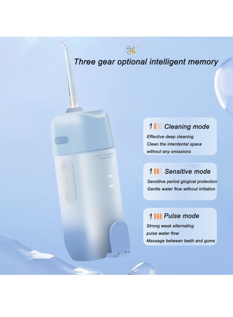 Cordless Water Flosser Portable Rechargeable Oral Irrigator with Collapsible Design for Travel. Features 3 Modes and 4 Jets for Customized Teeth Cleaning