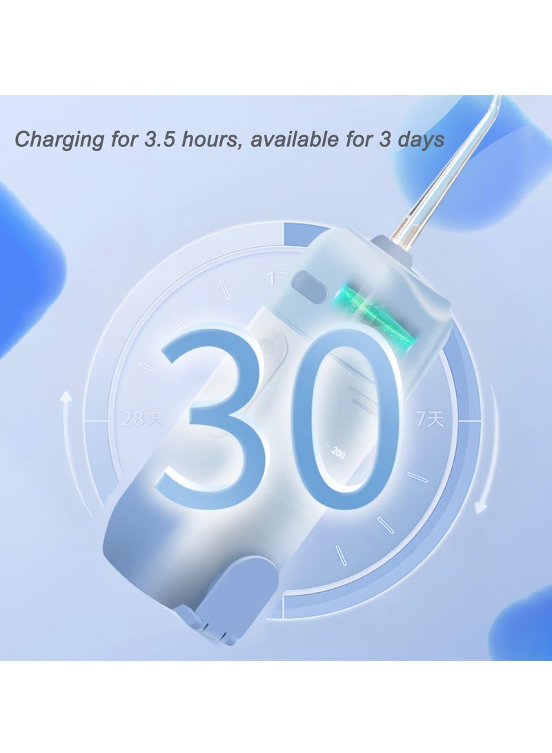 Cordless Water Flosser Portable Rechargeable Oral Irrigator with Collapsible Design for Travel. Features 3 Modes and 4 Jets for Customized Teeth Cleaning