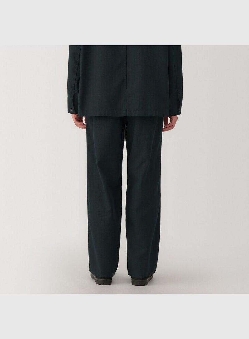 Kapok Blend Canvas Wide-Fit Pants