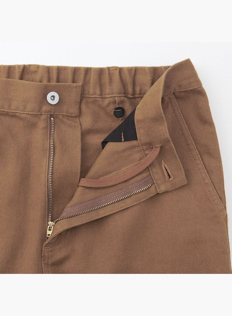 Kapok Blend Canvas Wide-Fit Pants