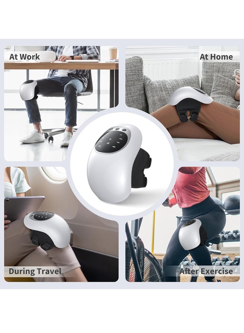 Portable Knee Massager with Heat and Vibration Smart Hot Compress Knee Relaxing Massager LED Screen Kneecap Treasure Laser Infrared Elbow Shoulder Massager Relive Joint Pain Stiffness