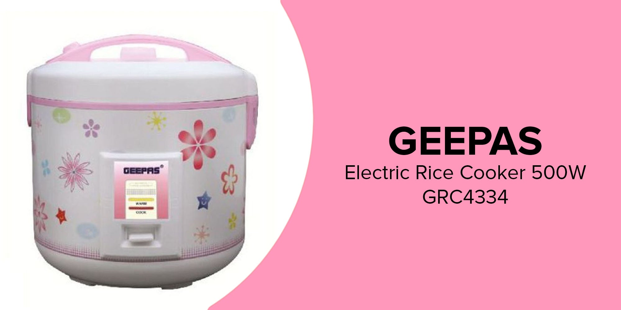 Electric Rice Cooker 1.5 L 500.0 W GRC4334 White/Pink/Green