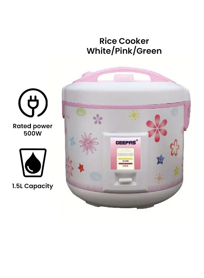 Electric Rice Cooker 1.5 L 500.0 W GRC4334 White/Pink/Green