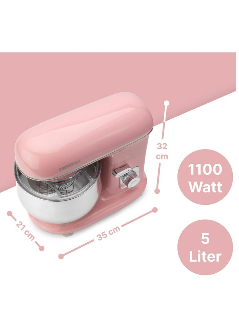 KM 3711 Retro Food Processor | 5L, 1100W, Pink Stainless Steel Mixer