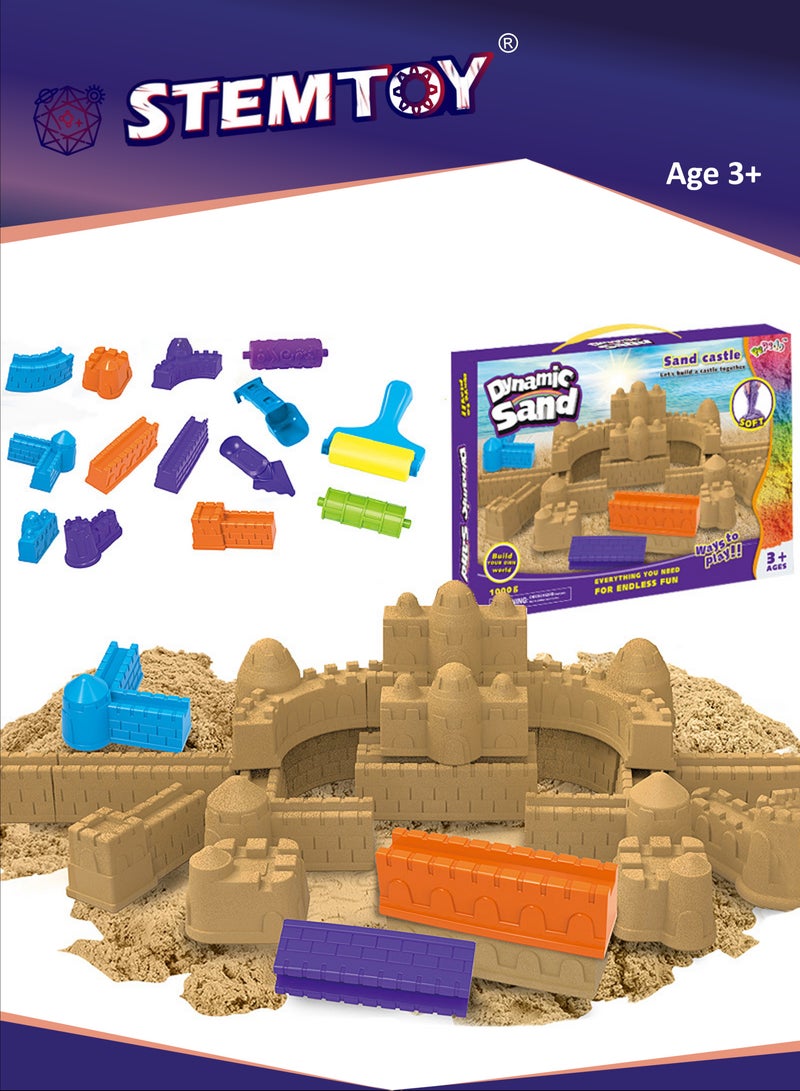 1kg Play Sand & Sandcastle Building Kit – Molds, Tools & Table, STEM Montessori Educational Toy for Kids Ages 3+, Mess-Free Creative Play, Ideal for Family Fun & Gifts