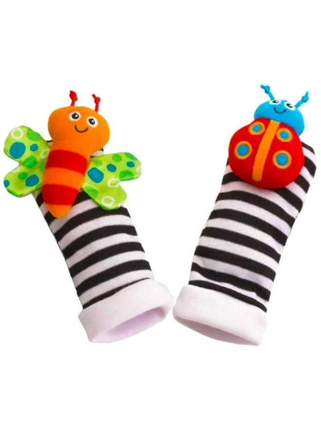 4-Piece Cute Animal Soft Baby Wrist Ring Bell and Foot Socks Set