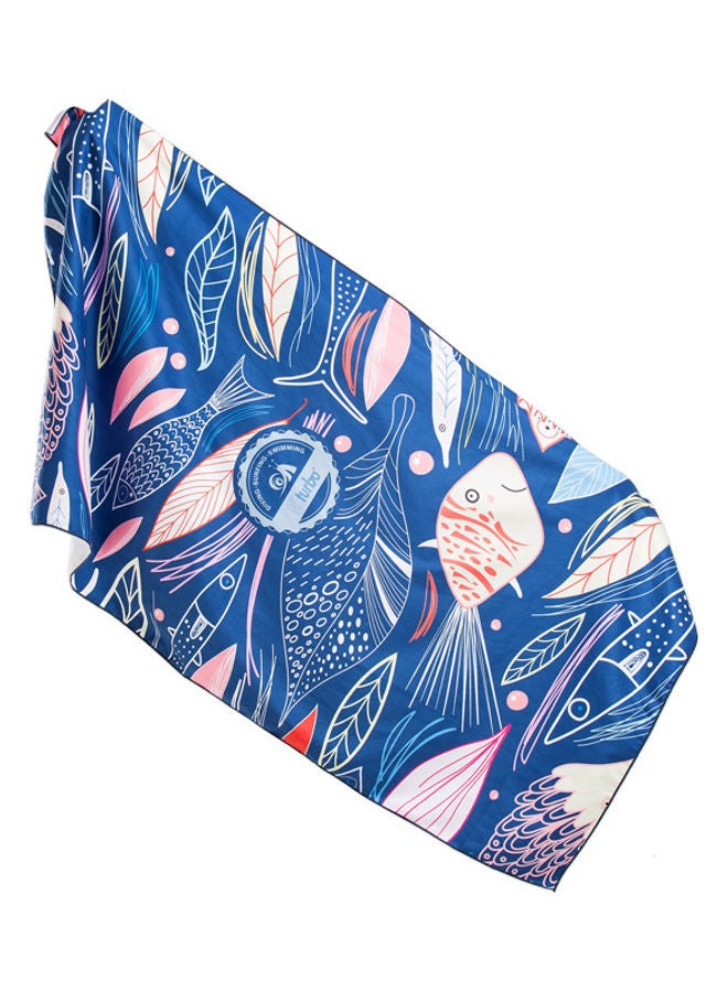 Quick Drying Fish Printed Beach Towel Multicolour 170x90cm