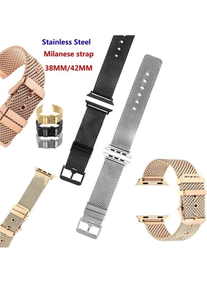 Milanese Watchband For Apple Watch Series 7 45mm/6 & SE & 5 & 4 44mm/3 & 2 & 1 42mm Silver