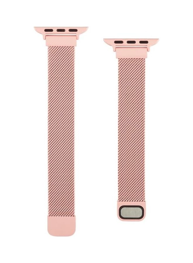 Small Waist Dual Section Milan Replacement Watchband For Apple Watch Series 7/6/SE/5/4/3/2/1 42/44/45mm Pink