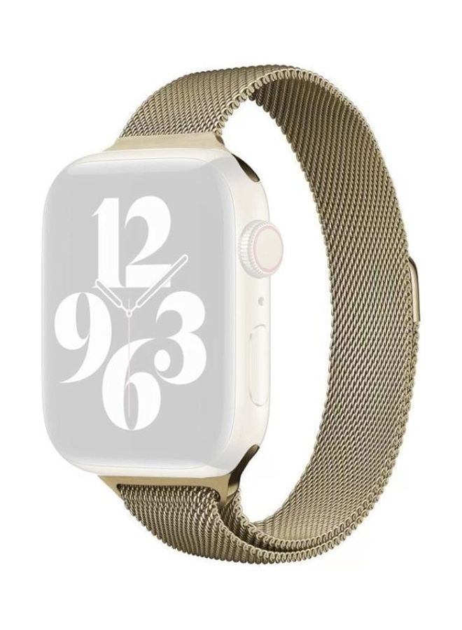 Milan Loopback Small Waist Replacement Watchband for Apple Watch Series 7/6/SE/5/4/3/2/1 38/40/41mm Vintage Gold