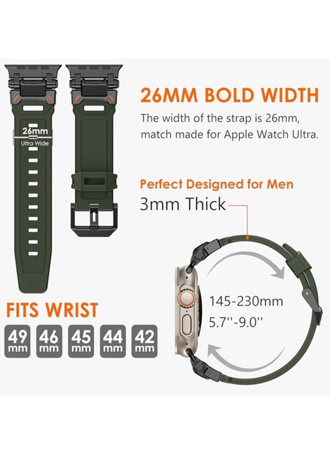 Apple Watch Titanium Connector Soft Strap  for Apple Watch Ultra 2 Band Ultra Band 49mm for Men Apple Watch Bands 46mm 45mm 44mm and 42mm