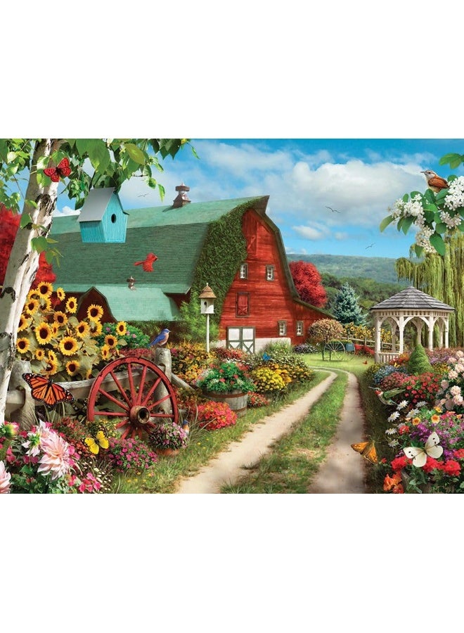 Springbok - Silence of The Valley - 500 Piece Jigsaw Puzzle- Farm Illustration - Colorful Landscape