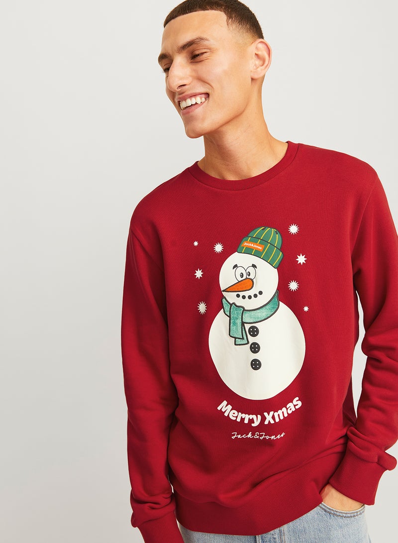 Jjxmas Snow Man Print Sweatshirts