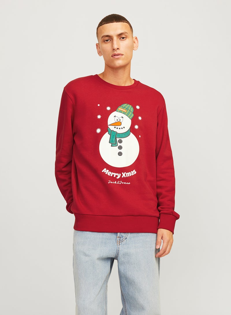 Jjxmas Snow Man Print Sweatshirts