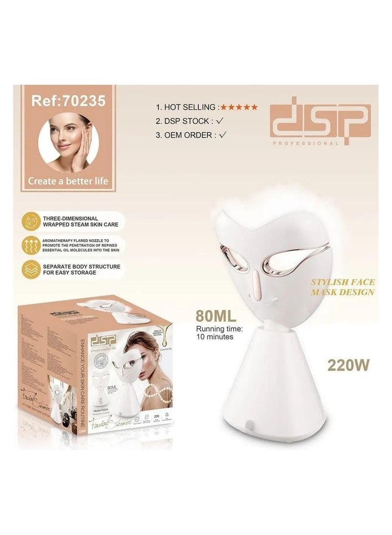 DSP Deep Cleaning Facial Steamer | Ready to use in 30 sec | White Color | Model 70235