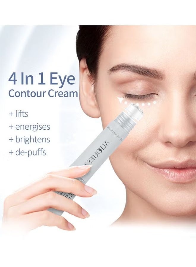 Peptide Anti Aging Eye Serum 20ml, Anti-Aging and Remove Wrinkles Eye Serum, with Three 360° Massage Ball, Eye Cream with Anti Allergy Applicatorhead, Firming Lifting Eye Essence, Eye Care