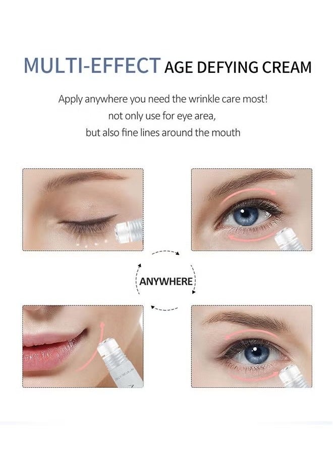 Peptide Anti Aging Eye Serum 20ml, Anti-Aging and Remove Wrinkles Eye Serum, with Three 360° Massage Ball, Eye Cream with Anti Allergy Applicatorhead, Firming Lifting Eye Essence, Eye Care