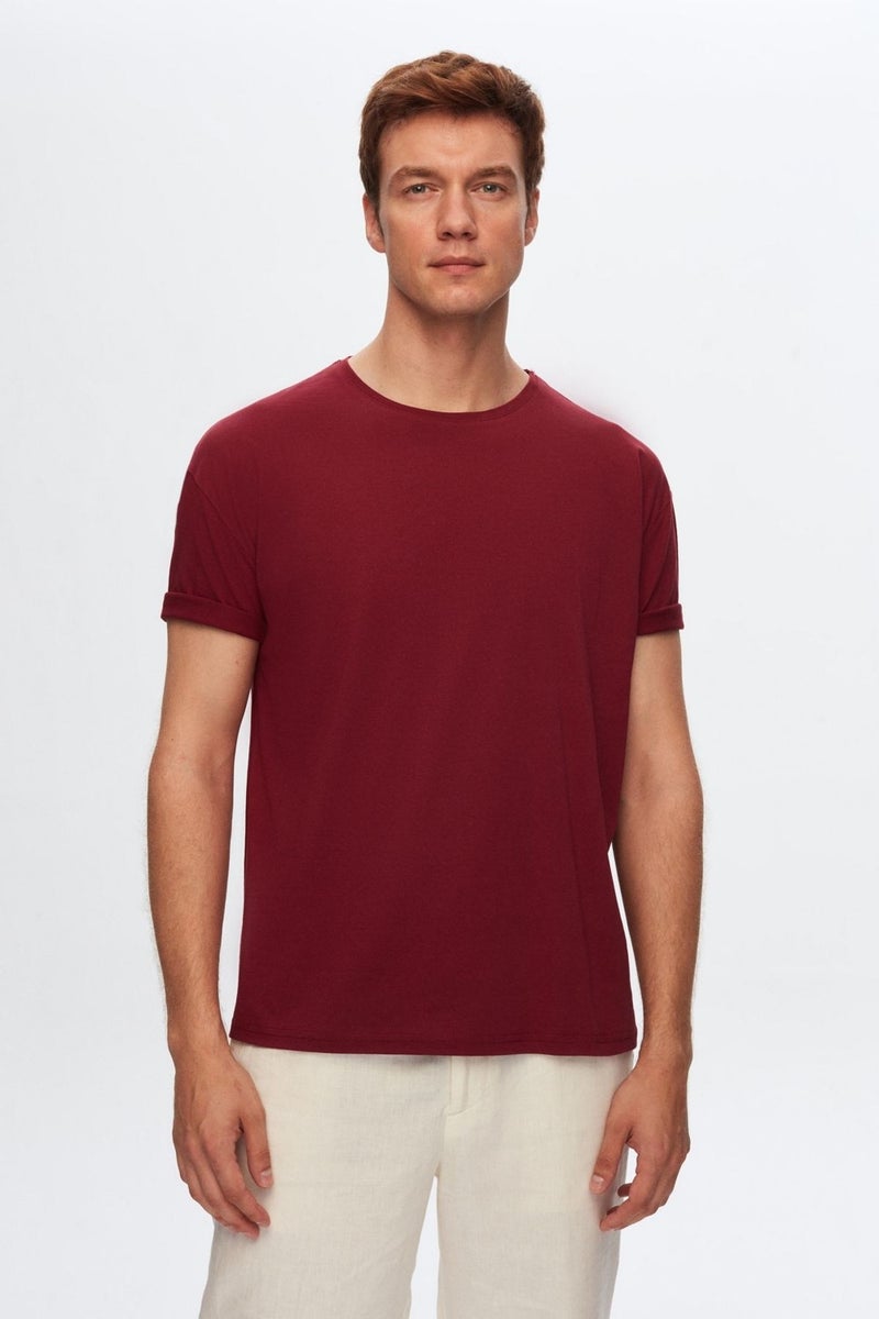 Comfort Claret Red 100% Cotton T-Shirt 6HC14ORT02006