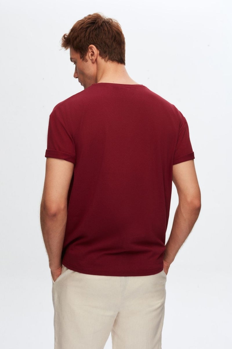 Comfort Claret Red 100% Cotton T-Shirt 6HC14ORT02006