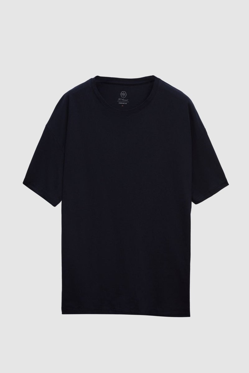 Comfort Navy Blue 100% Cotton T-Shirt 6HC14ORT02006