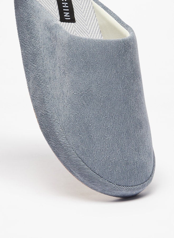 Men's Solid Slip-On Bedroom Slippers