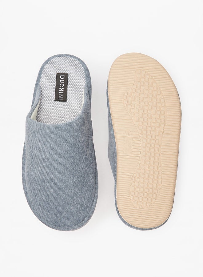 Men's Solid Slip-On Bedroom Slippers